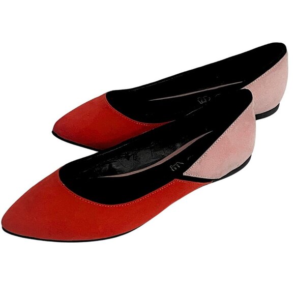 Women's Aldo Colorblock Real Leather Modern Ballet Flats Chic and Cute - Picture 2 of 7